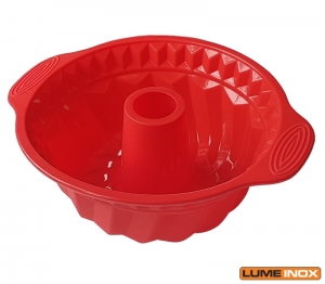 FORMA PUDIM SILICONE 28,5 CM COM FURO