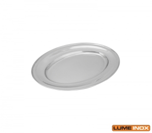 TRAVESSA OVAL RASA 25 CM EM AO INOX