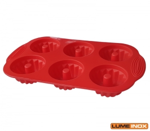 FORMA PUDIM SILICONE 6 CAVIDADES 28,5X17X3,5 CM