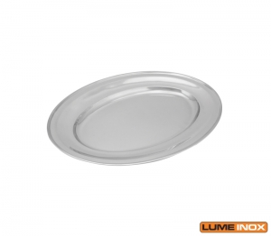 TRAVESSA OVAL RASA 30 CM EM AO INOX