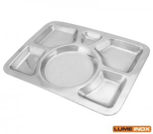 BANDEJA REFEIO 6 DIVISES EM AO INOX